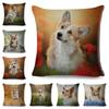 Carino Corgi Gallese Pembroke Cane Federa Decorativa Animale Domestico Cuscino Copertura Divano Casa Auto