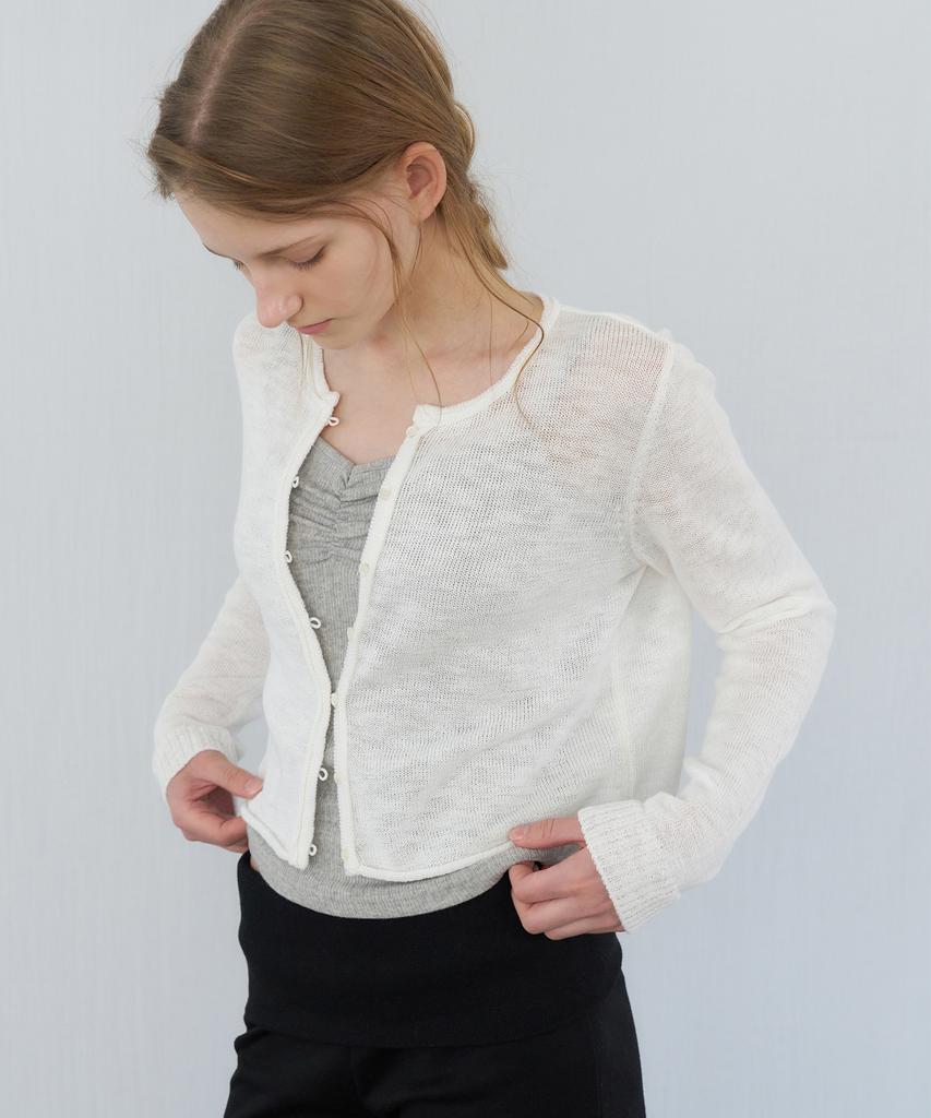 LETTERA Cotton Loop Detail Cardigan