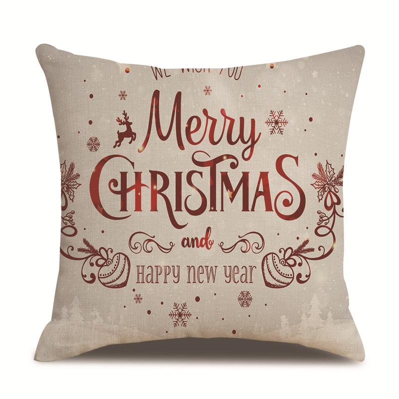 Christmas Bedroom Single-sided Pillowcase Living Room Linen Car Pillowcase Sofa Pillowcase Bedside Cushion Cover