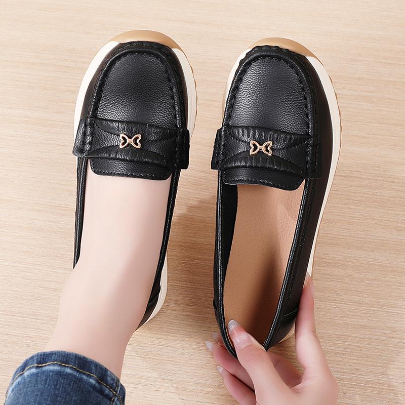 

Женские кроссовки лоферы на платформе повседневные синие кожаные туфли толстая подошва увеличение роста слипоны больших размеров EU:42 чёрный