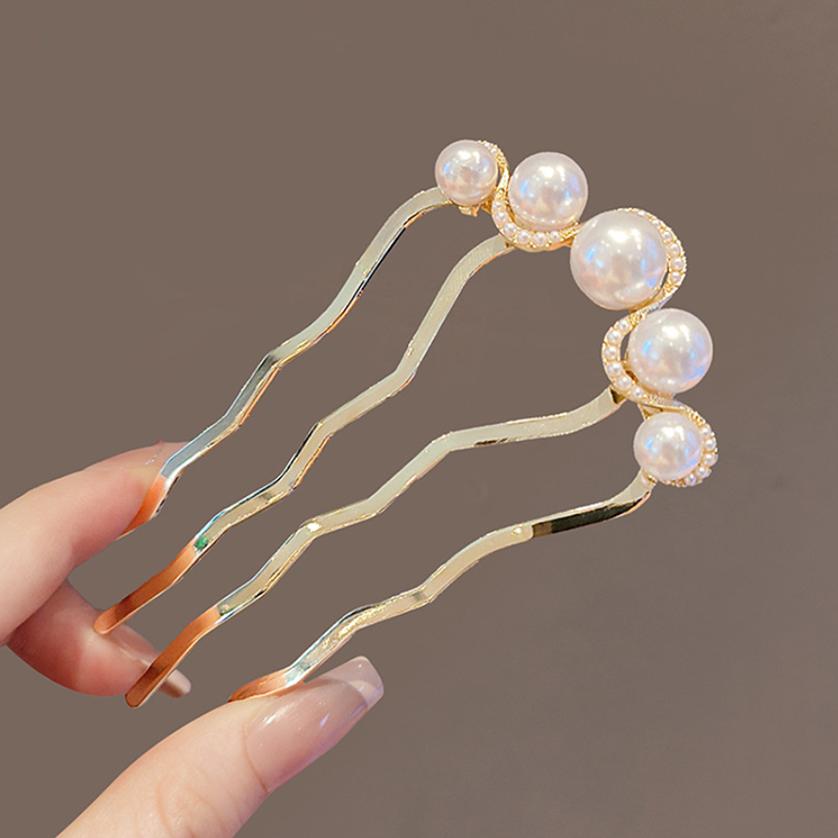 

Французские ретро U-образные заколки для волос-пучков, элегантные гребни для волос с жемчугом и цветами для женщин, девушек, модная заколка для волос, сплав, зажим для волос, подарки
