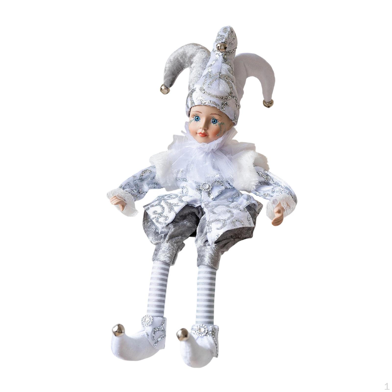 

Christmas Doll Decoration Figure Home Decor Wind up Shaking Head Desktop Ornament for серебряный