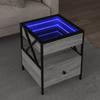 LED Infinity Coffee Table, Gray Sonoma Oak, 40x40x51 Cm