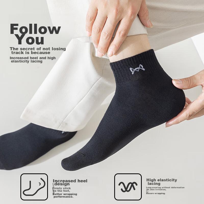 MIIOW 6-Pair Pack Men's Socks, 100% Pure Cotton Autumn And Winter Short Socks, Casual Boat Socks, Sweat-Absorbing Breathable Ankle Socks for Me