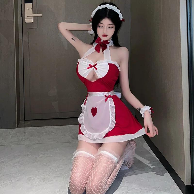 Lolita Maid Uniforn Lingerie Women Role Play Onlyfans Underwear Cosplay Erotic Maid Dress Halloween Costumes