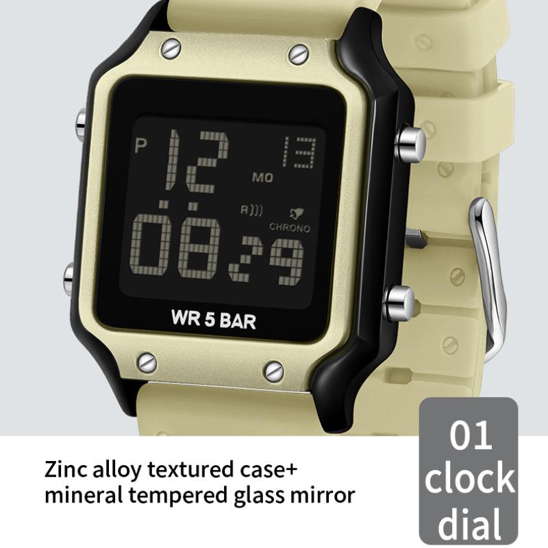 SANDA Electronic Watch Multifunctional Waterproof Sports Electronic Watch Fashion Trend Silicone Band Electronic Watch