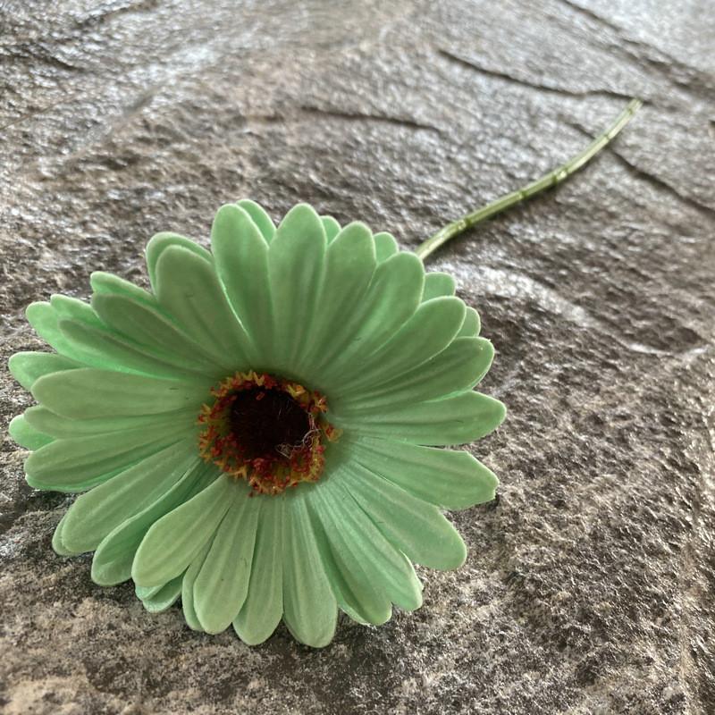 Pu Gerbera Daisy Artificial Flower For Wedding Decor Home Styling Soft Rubber Material