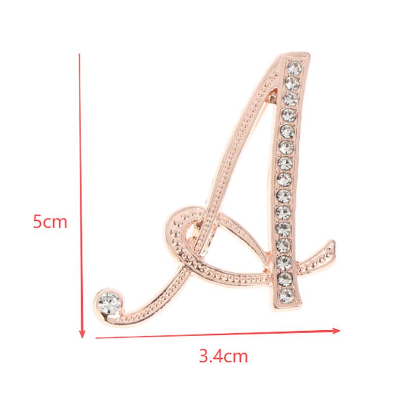 Women Luxury Letter Brooch Pins In Rose Gold Color   English Alphabet Pins Cute Jewelry Accessories Gift