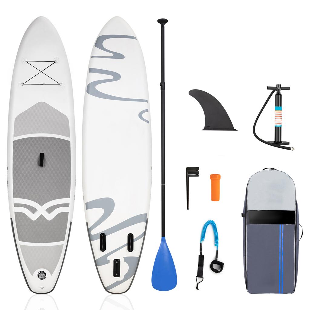 Inflatable Paddle Board 10.5 Foot Length PVC Stable Inflatable Stand Up Paddle Board for Youth and Adult