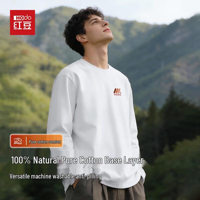 

Hodo Men s Pure Cotton Two-Needle Knit Long Sleeve T-Shirt 3XL