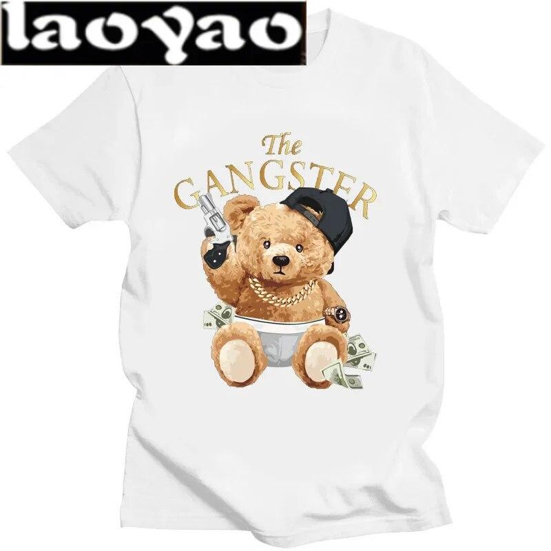 Tricou cu imprimeu cu ursuleț de pluș cu bani Tricou unisex pentru femei.