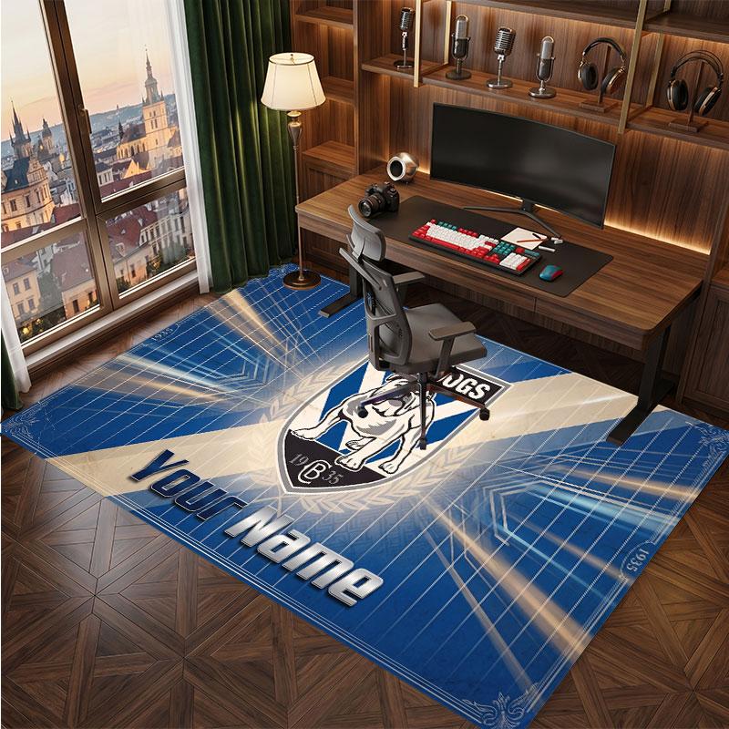Canterbury-Bankstown Bulldogs Personalized Crystal Velvet Carpet, Customized Name Text Soft Anti‑Slip Rug for Living Room Bedroom