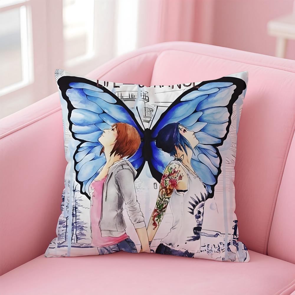 Story Life Is StrangeL Game Cushion Cover Pillow Case Soft Skin Friendly Fabric  Concealed Zipper