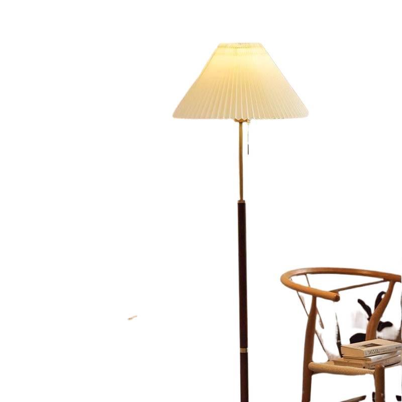 Nordic Retro Pleated Floor Lamp – Minimalist Living Room & Bedroom Decor, Warm Atmosphere Standing Light
