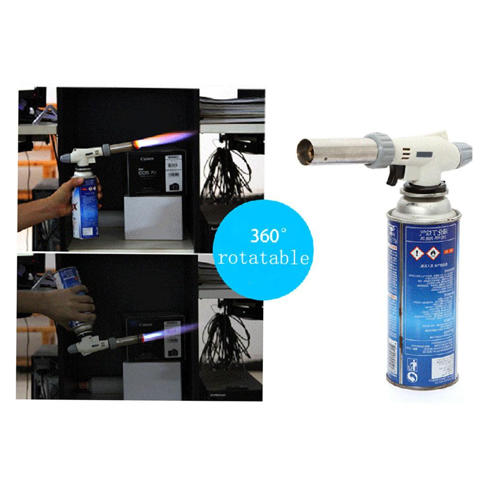 360 degrees  Rotatable Reliable Safe Butane Gas Torch Burner Auto Ignition Camping BBQ Flamethrower Flame Lighter