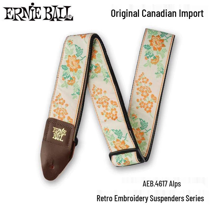 Ernie Ball Unisex Bakelite Guitar/Bass Strap - Extended Nylon Crossbody Shoulder Strap