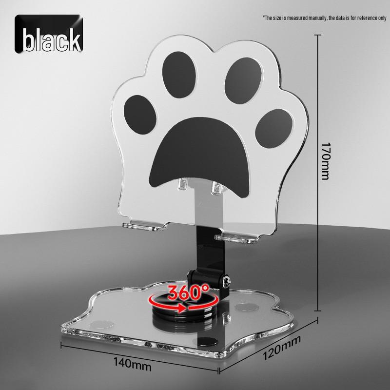 Rotatable 360° Cartoon Cat Paw Transparent Mobile Phone & Tablet Stand