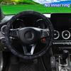 3 Pieces of Fabric Checker Flower Spider Web Car without Inner Ring Steering Wheel Cover Handbrake Cover Handle Cover