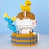 LOZ 8116 Mermaid Cat Princess Hot Spring Bath Duck Pet Animal Doll Mini Diamond Blocks Bricks Building Toy For Children No Box