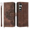 For Samsung Galaxy S25 FE Case Flower Pattern PU Leather Wallet Phone Cover with Strap