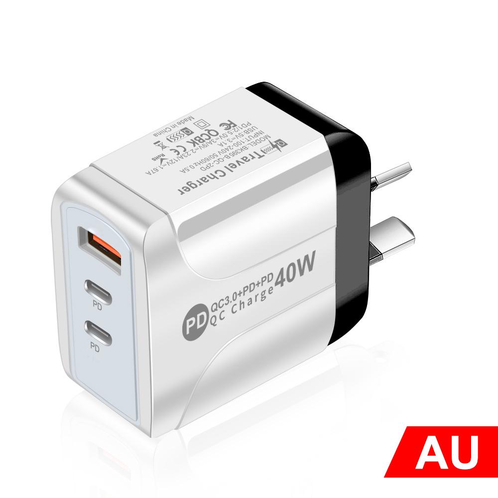 Universal Charger Power Adapter: Compatible with EU, US, UK, and AU Standards (1U + 2PD)