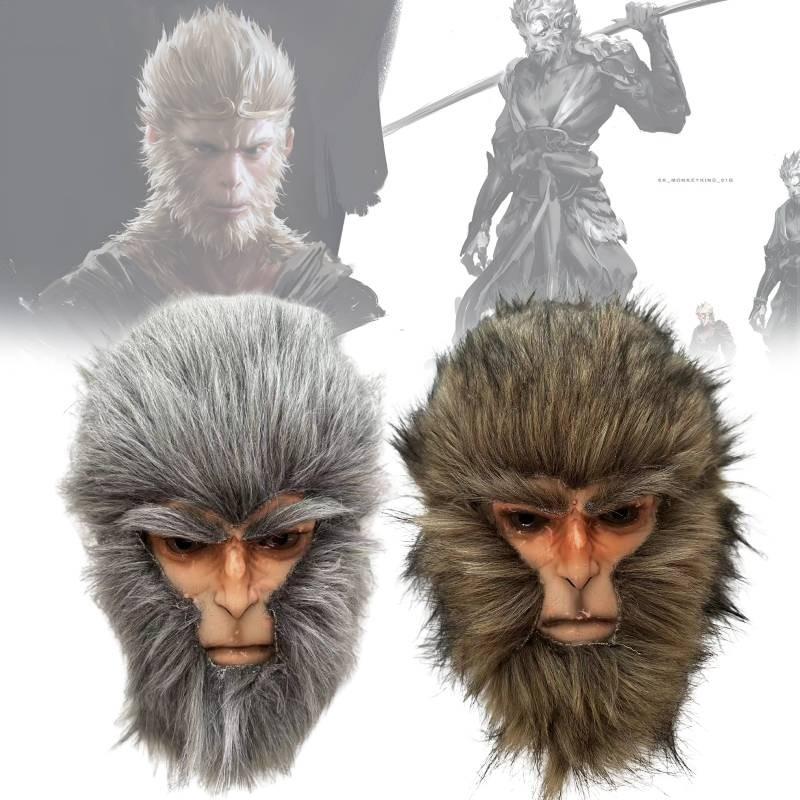 Exquisite Black Myth Wukong Mask For Halloween Cosplay Stunning Sun Wukong Costume Accessory