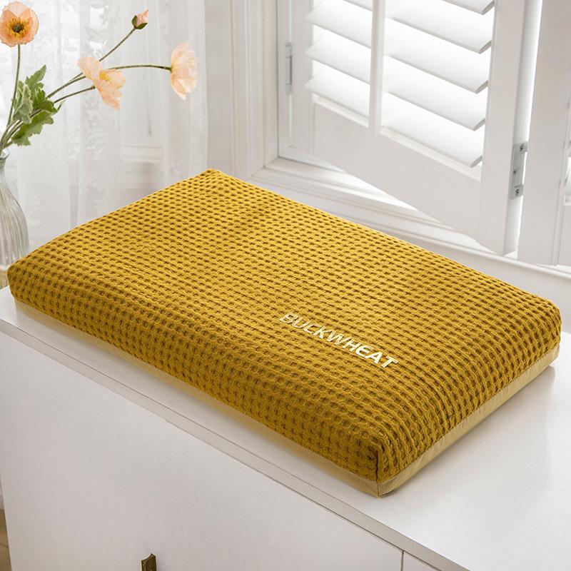 

Новая хлопковая вафельная гречневая подушка для шеи 30x50CM жёлтый