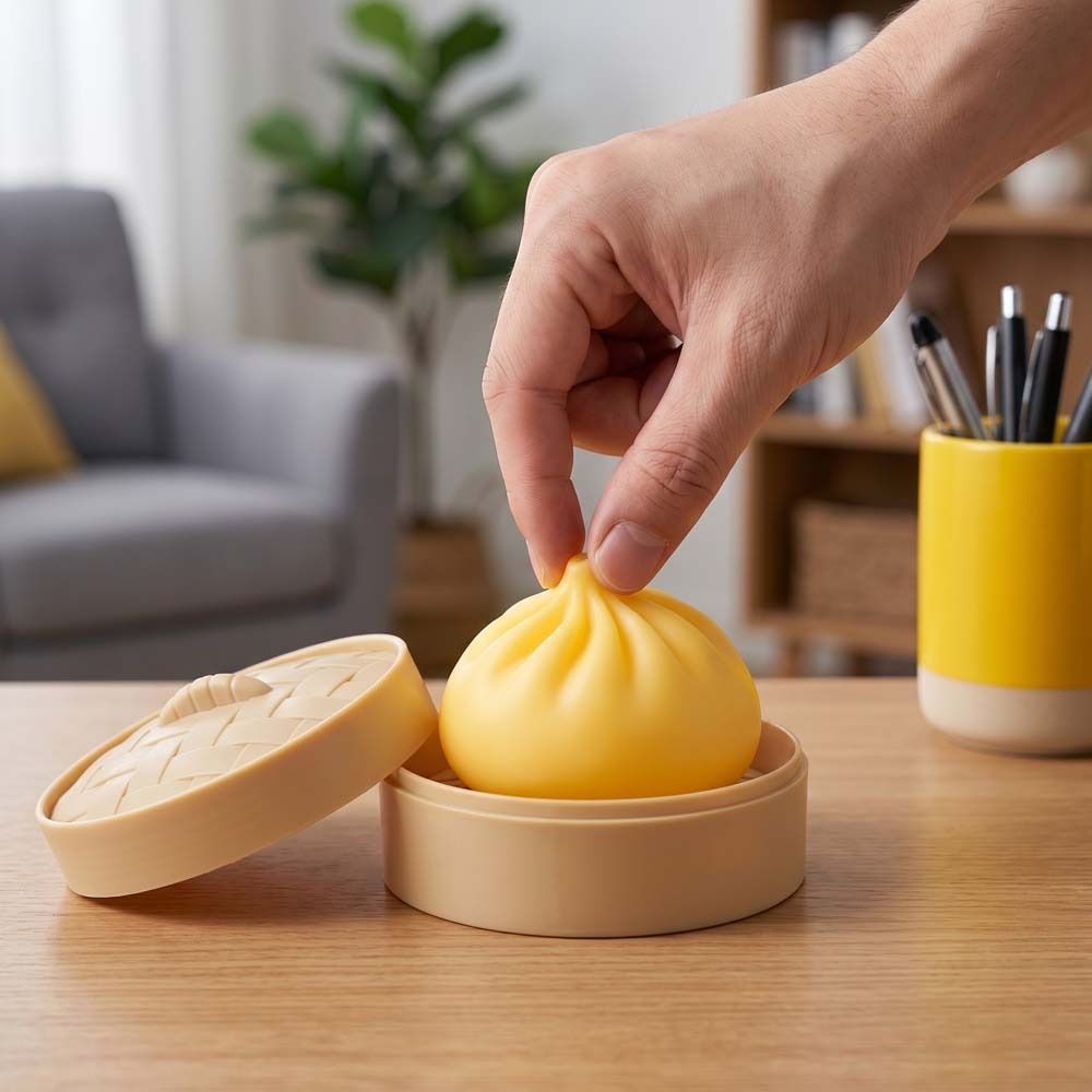 Slow Rising Dumpling Sensory Toy With Steamer Squishy Bun Dumplings Squishy Toy Adults&Kids