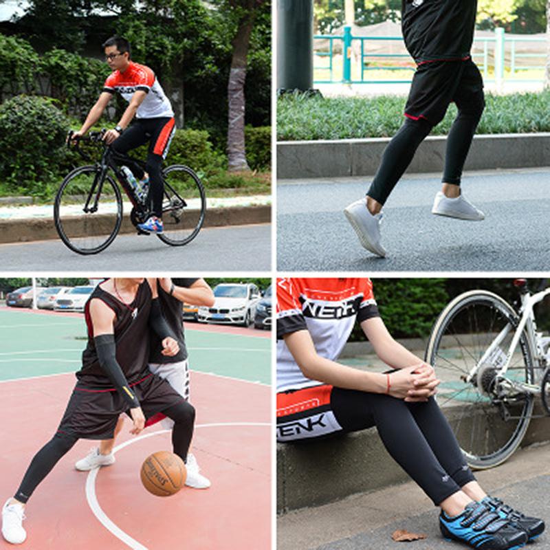 ROCKBROS Ice Silk Cycling Leg Warmers UV Protection Compression Leg Sleeves for Running Basketball Sports Tights Unisex
