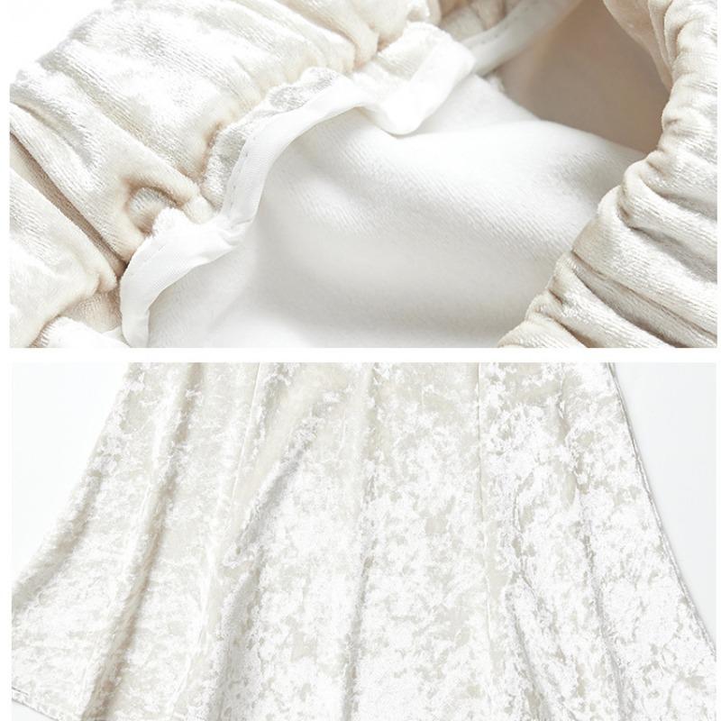 Золотая бархатная плюшевая утолщенная юбка с высокой талией для женщин — фото 9