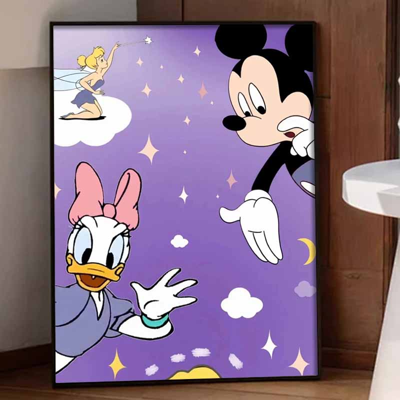 Disney Diamond Painting Kit, 5D Mickey Daisy Tinkerbell Wall Decoration Art Gift for Living Room, Bedroom, Study Room.