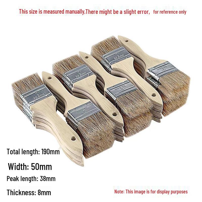 Wooden Handle Hog Bristle Multi-Purpose Brush - Paint, BBQ, Tool, Dusting, Hog Hair