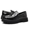 Large size new casual leather shoes fashionable platform foot loafers trendy British style business men's shoes 48