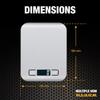 Digital Kitchen Food Scale with 2 AAA Batteries Silver Weighs Up To 11 Pounds Measures In Kg G Lb Oz Ml Zero Tare Option
