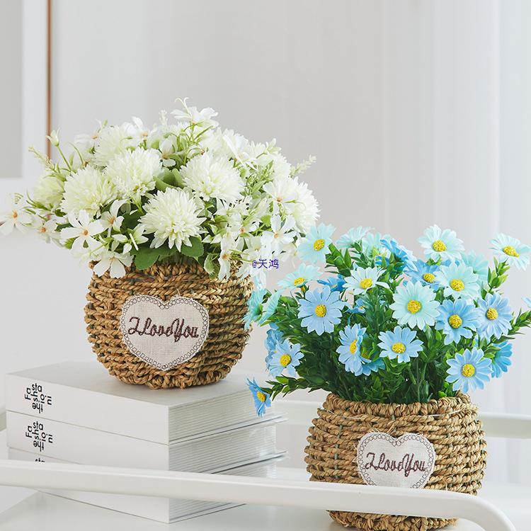 Silk Sunflower Floral Arrangement: Artificial Potted Bouquet for Living Room and Dining Table Decoration.