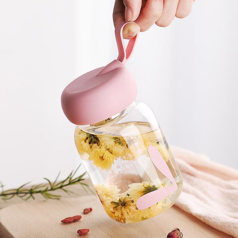 Heat-Resistant Borosilicate Glass Cup for Women - Cute, Portable, Transparent, Small Tea Brewing Cup