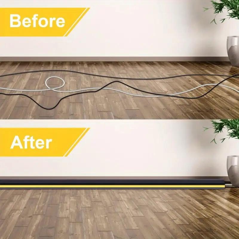 1PC 1m/39.37inch Floor Cord Cover Self-Adhesive Cord Protector Extension Wiring Duct Protector Cable Concealer Manage Cable