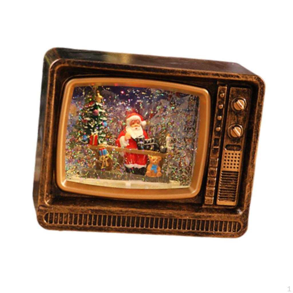 Lantern with Music Box, Snow Globe Ornament, Original , Light-Up TV Effect, Festive And