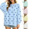 Sweat à capuche ample à pois patchwork pour femme Automne Hiver 2026 Haut décontracté à manches longues