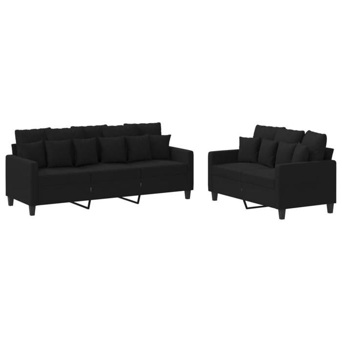 VidaXL Ensemble de Canapés avec Coussins 2 pcs, Canapés avec Accoudoirs et Dossier, Ensemble de Meubles, Mobilier de Salon, 3201668