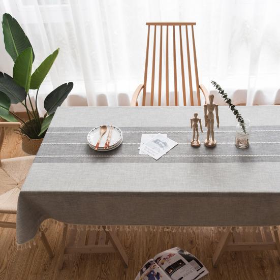 

Прямоугольная клетчатая хлопковая скатерть с кисточками для обеденного стола, украшение для дома