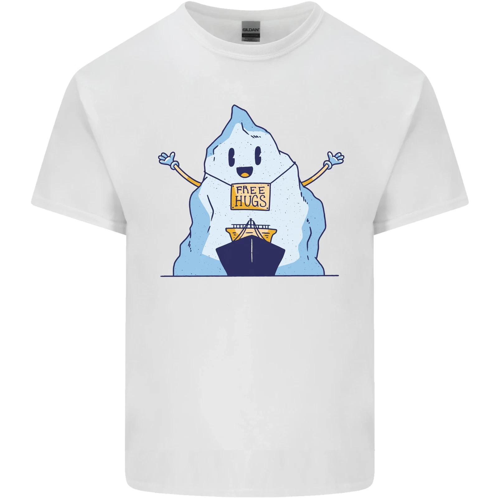 Free Hugs Iceberg and Ship Environment Kids T-Shirt Childrens M