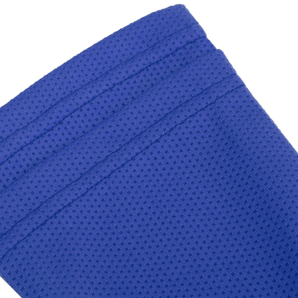 1 Pair Soccer Shin Guard Socks Double Layer Shin Pad Sleeves for Football Training Blue