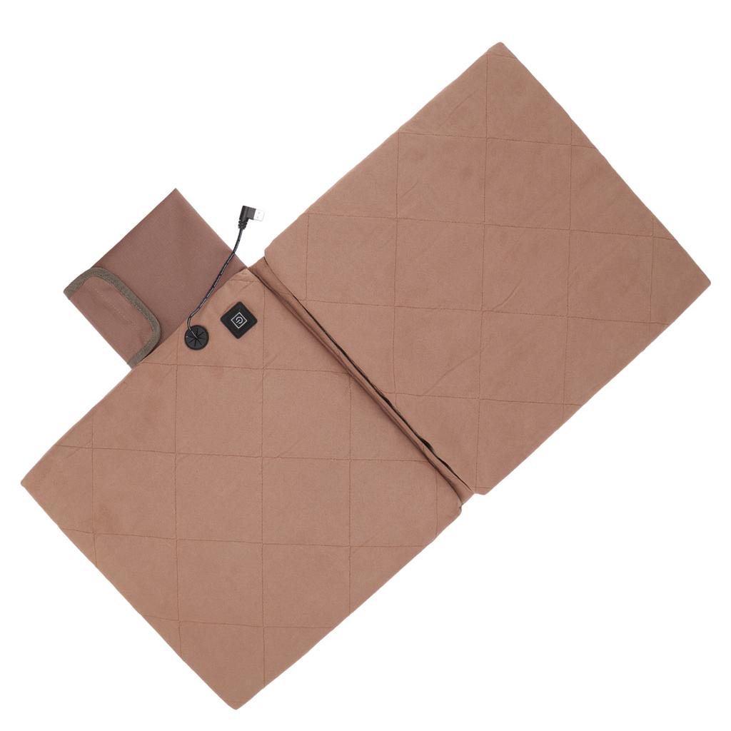 Electric Heating Seat Cushion Foldable Stadium Seats Heated Cover Pads with Backrest for Camping Fishing Hunting Khaki