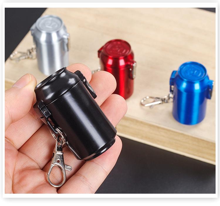 Stylish Metal Portable Ashtray & Cigarette Case with Pop-Top and Carabiner