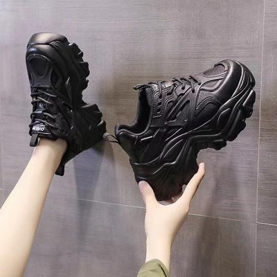 Milchtee-Farbe Papa-Schuhe Plateau Frühling Neu Schwarz Sportlich Straße Ins Trendig Weiß, Absatz erhöhende Schuhe