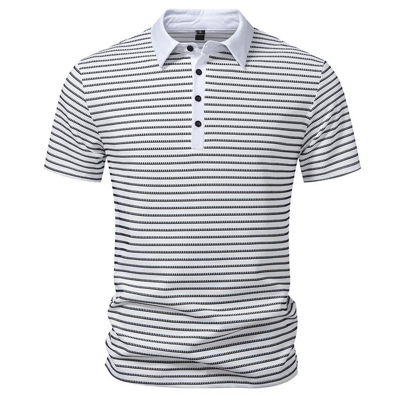 

Polos Masculinas Man Luxury Fashion Clothing T Shirt Masculinas Luxo Summer Colorblock Striped Knit Mens Polo Shirts Golf Wear S белый