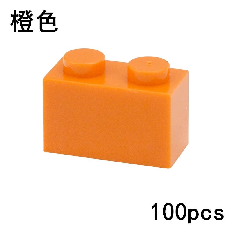 100pcs Bricks Compatible 3004 1x2 Dots DIY Building Blocks Thick Figures Brick Educational Creative Construction Toys For Kids