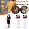 Clear Acrylic Podium 43.31 Inch Church Presentation Stand Classroom Speech Podium Event Wedding Ceremony Pulpits with Storage