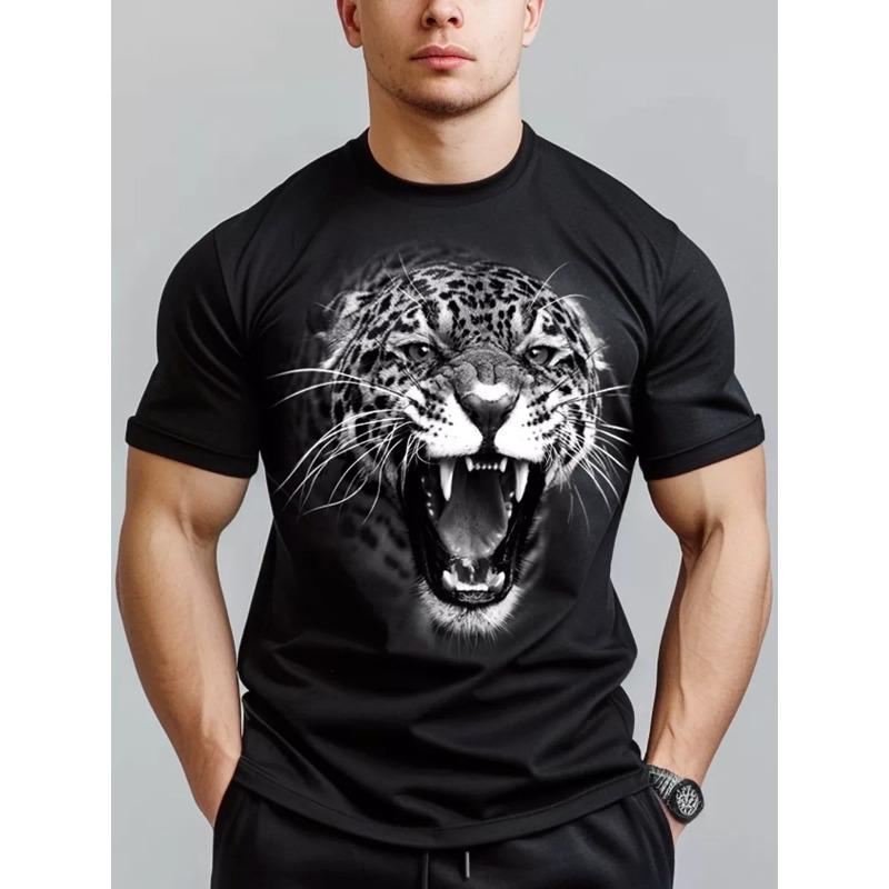 Fashion Men's T-Shirt 3D Cool Bear Print Short Sleeve T-Shirt Hip Hop Street Style Top Summer Men's Loose Outdoor Casual Clothes
